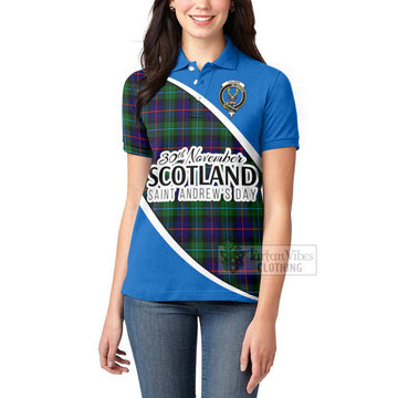 Calder Family Crest Tartan Women's Polo Shirt Celebrate Saint Andrew's Day in Style