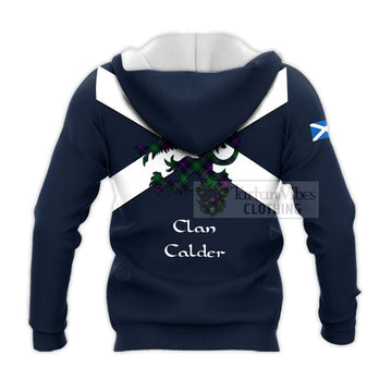 Calder Tartan Lion Rampant Knitted Hoodie Proudly Display Your Heritage with Alba Gu Brath and Clan Name