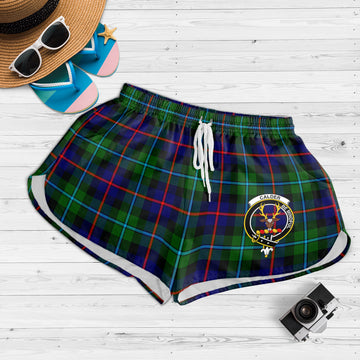 Calder Tartan Womens Shorts with Family Crest