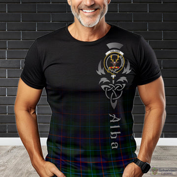 Calder Tartan T-Shirt Featuring Alba Gu Brath Family Crest Celtic Inspired