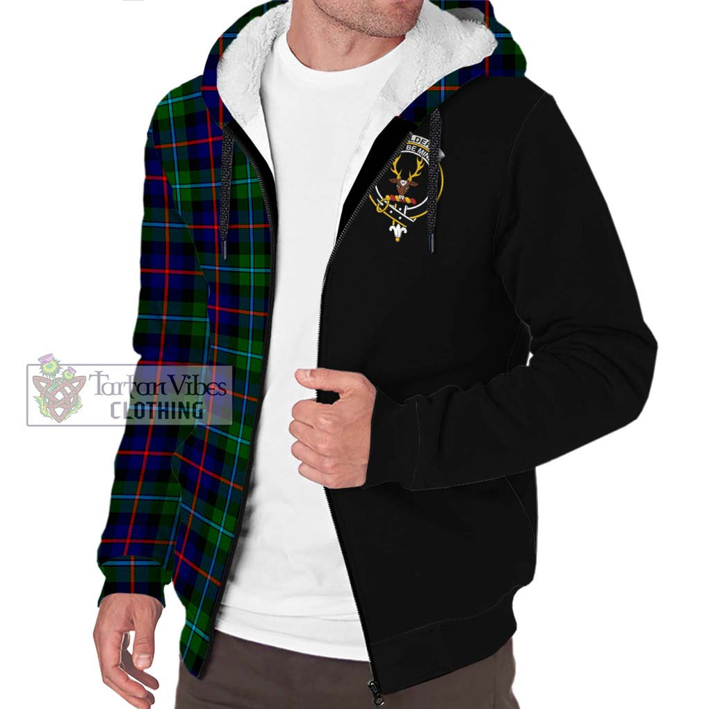 Calder Tartan Sherpa Hoodie with Family Crest and Half Of Me Style Unisex S - Tartanvibesclothing Shop