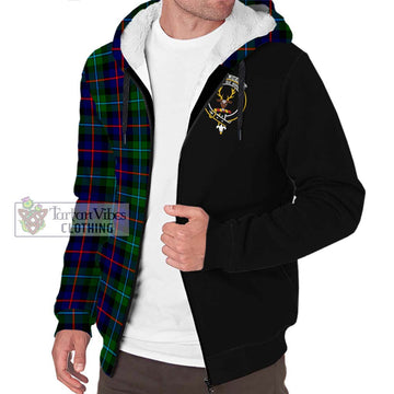 Calder Tartan Sherpa Hoodie with Family Crest and Half Of Me Style