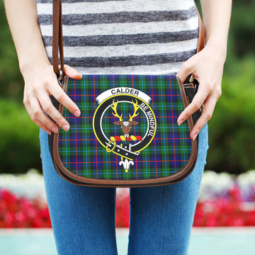 Calder Tartan Saddle Bag with Family Crest