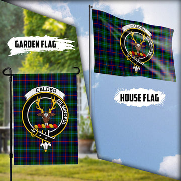 Calder Tartan Flag with Family Crest