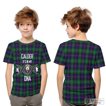 Calder Tartan Kid T-Shirt with Family Crest DNA In Me Style