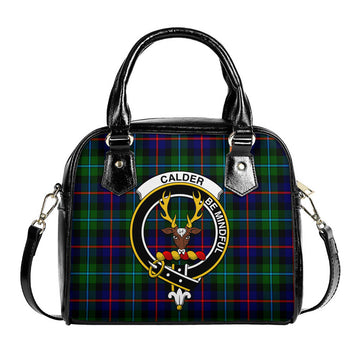 Calder Tartan Shoulder Handbags with Family Crest