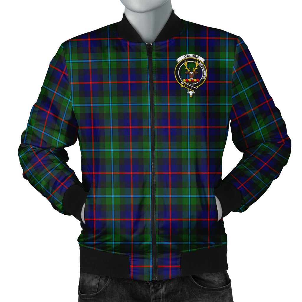 Calder Modern Tartan Bomber Jacket with Family Crest Unisex