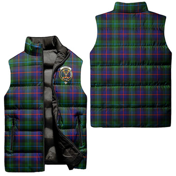 Calder Tartan Sleeveless Puffer Jacket with Family Crest