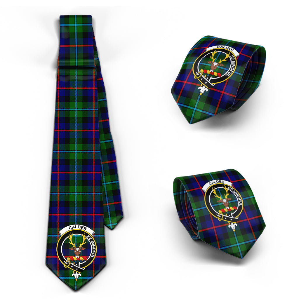 Calder Tartan Classic Necktie with Family Crest Necktie One Size - Tartan Vibes Clothing