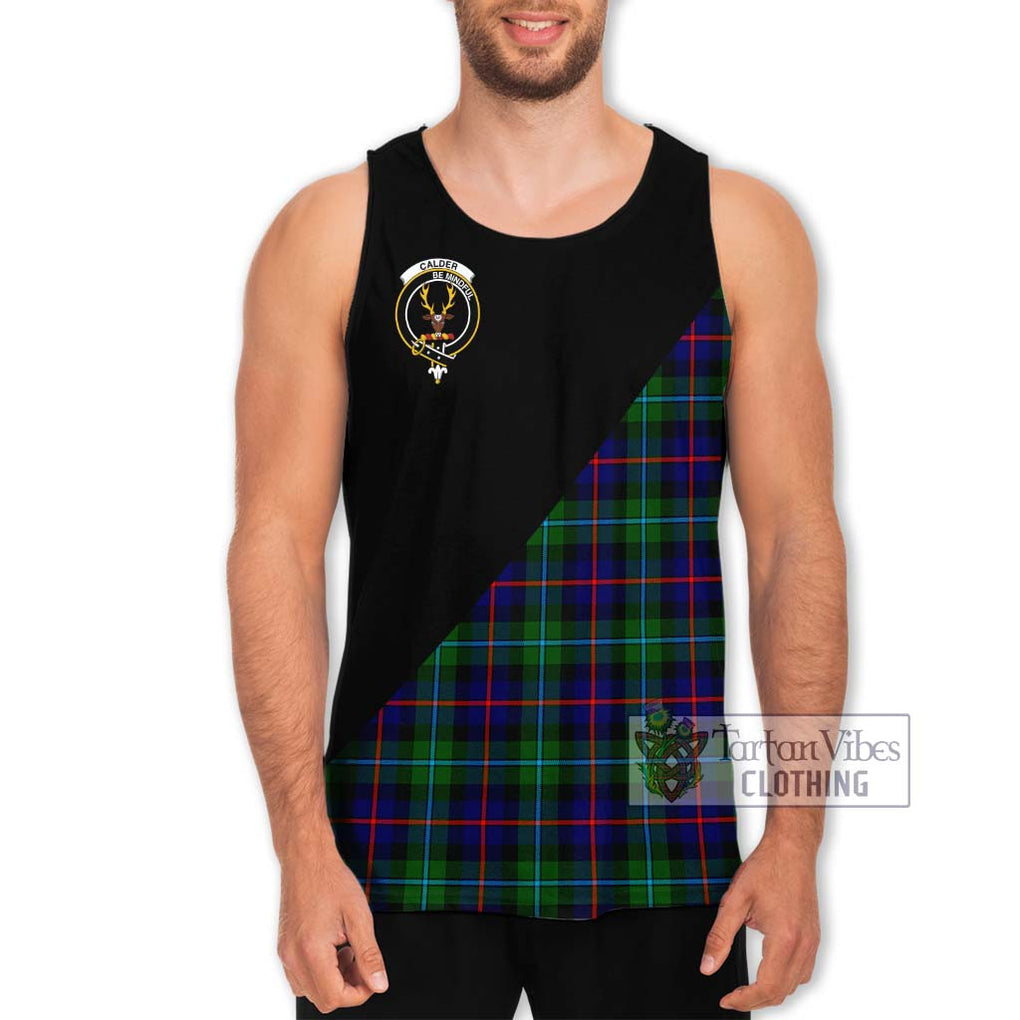 Calder Tartan Men's Tank Top with Family Crest and Military Logo Style Men - Tartanvibesclothing Shop