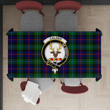 Calder Tartan Tablecloth with Family Crest