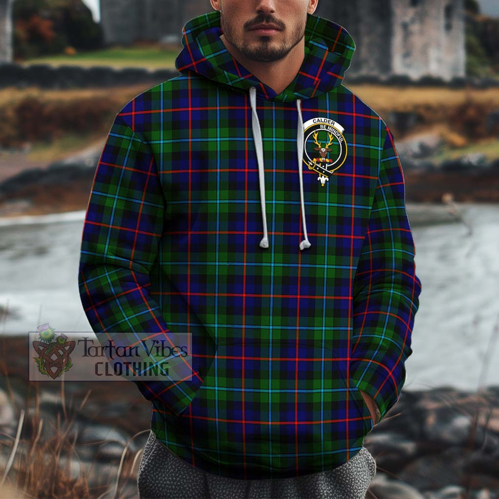 Calder Tartan Cotton Hoodie with Family Crest Pullover Hoodie XS - Tartan Vibes Clothing