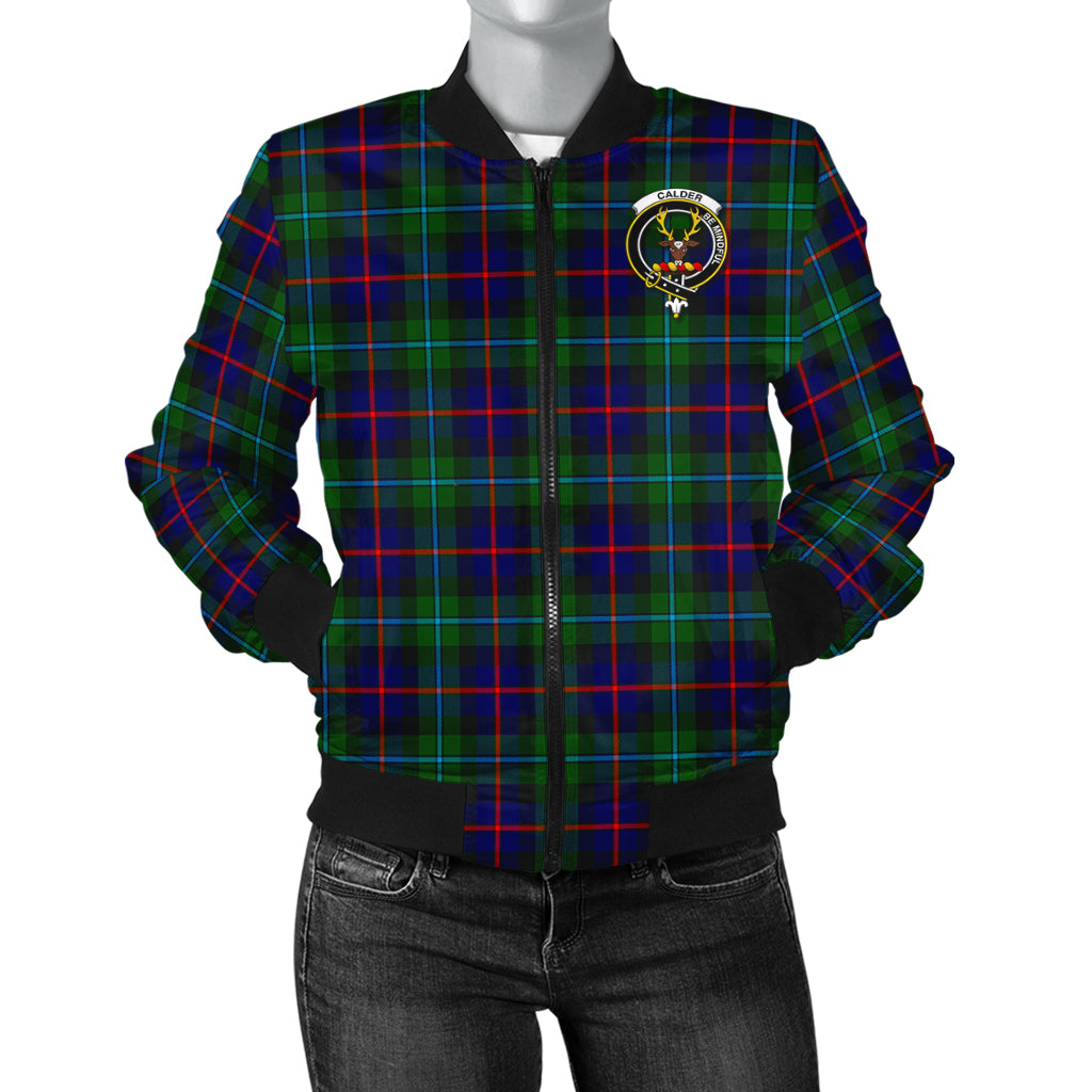 Calder Modern Tartan Bomber Jacket with Family Crest