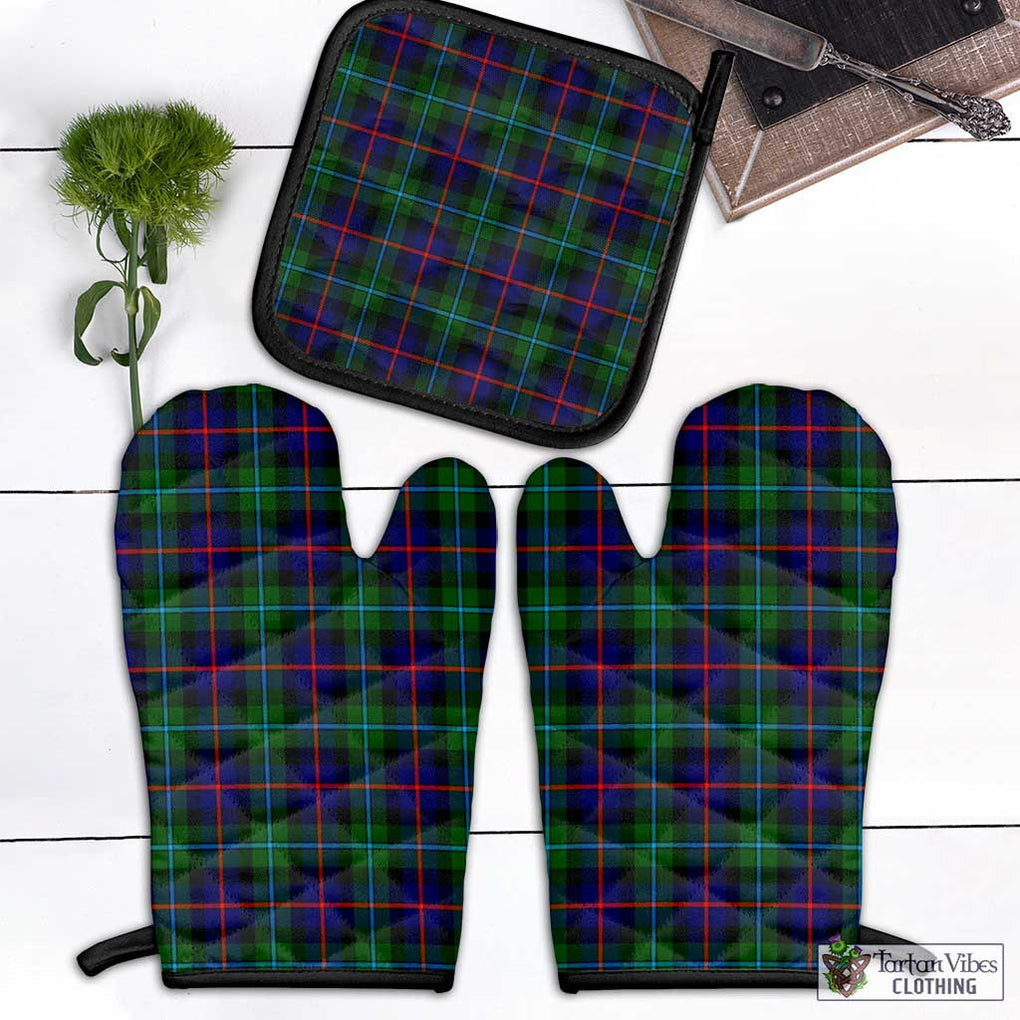 Calder Tartan Combo Oven Mitt & Pot-Holder Black - Tartan Vibes Clothing