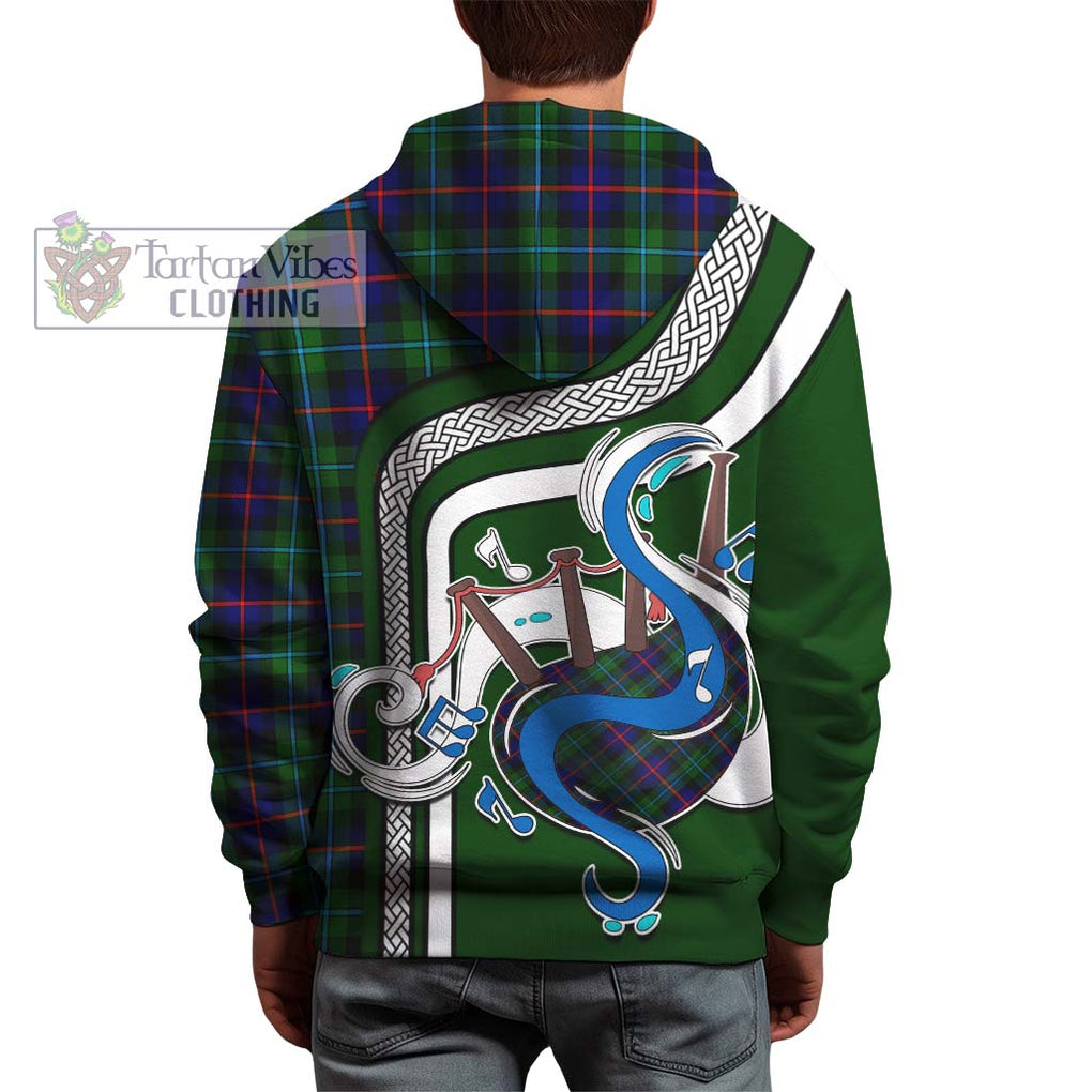 Calder Tartan Hoodie with Epic Bagpipe Style - Tartanvibesclothing Shop