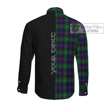 Calder Tartan Long Sleeve Button Shirt with Family Crest and Half Of Me Style