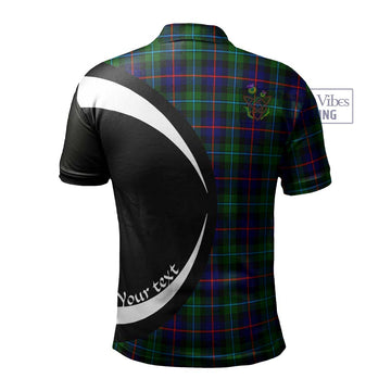 Calder Tartan Men's Polo Shirt with Family Crest Circle Style