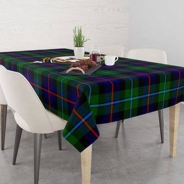 Calder Tartan Tablecloth with Family Crest