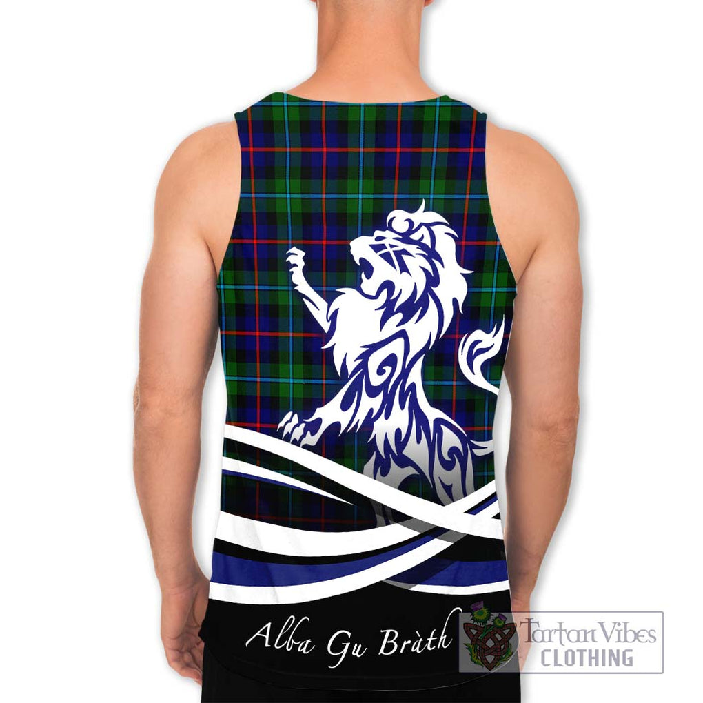 Calder Tartan Men's Tank Top with Alba Gu Brath Regal Lion Emblem - Tartanvibesclothing Shop