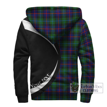 Calder Tartan Sherpa Hoodie with Family Crest Circle Style