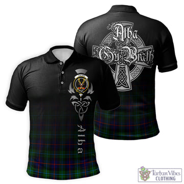 Calder Tartan Polo Shirt Featuring Alba Gu Brath Family Crest Celtic Inspired