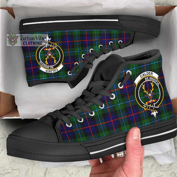 Calder Tartan High Top Shoes with Family Crest