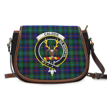 Calder Tartan Saddle Bag with Family Crest