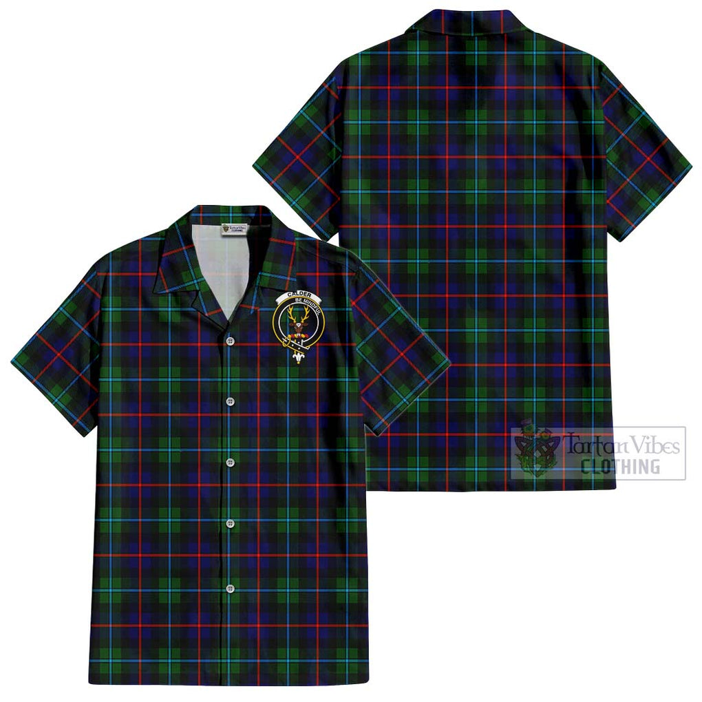 Calder Tartan Cotton Hawaiian Shirt with Family Crest Kid - Tartan Vibes Clothing