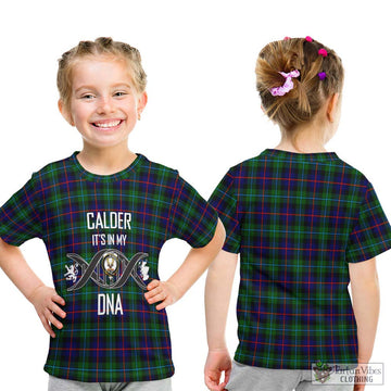 Calder Tartan Kid T-Shirt with Family Crest DNA In Me Style