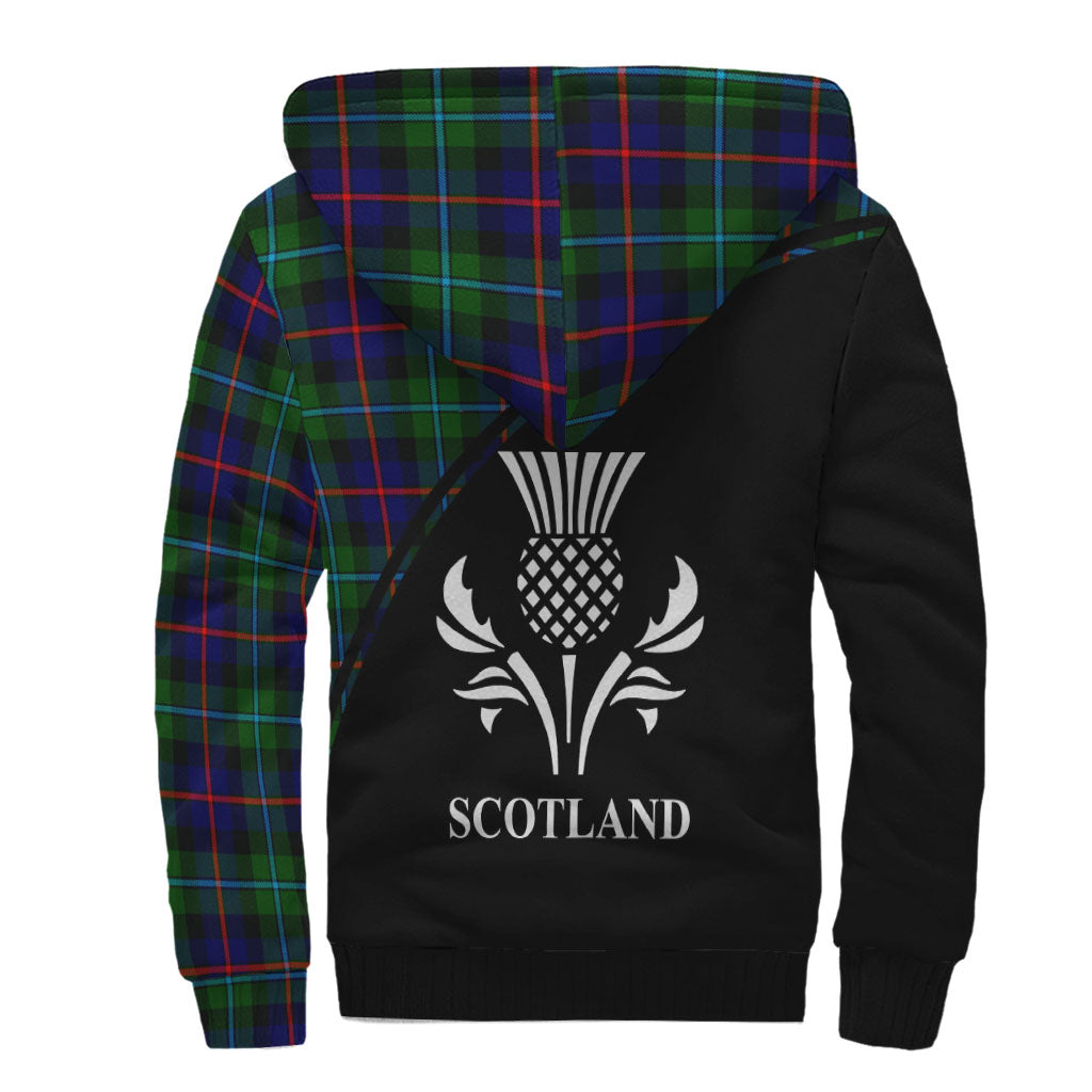 Calder Modern Tartan Sherpa Hoodie with Family Crest Curve Style