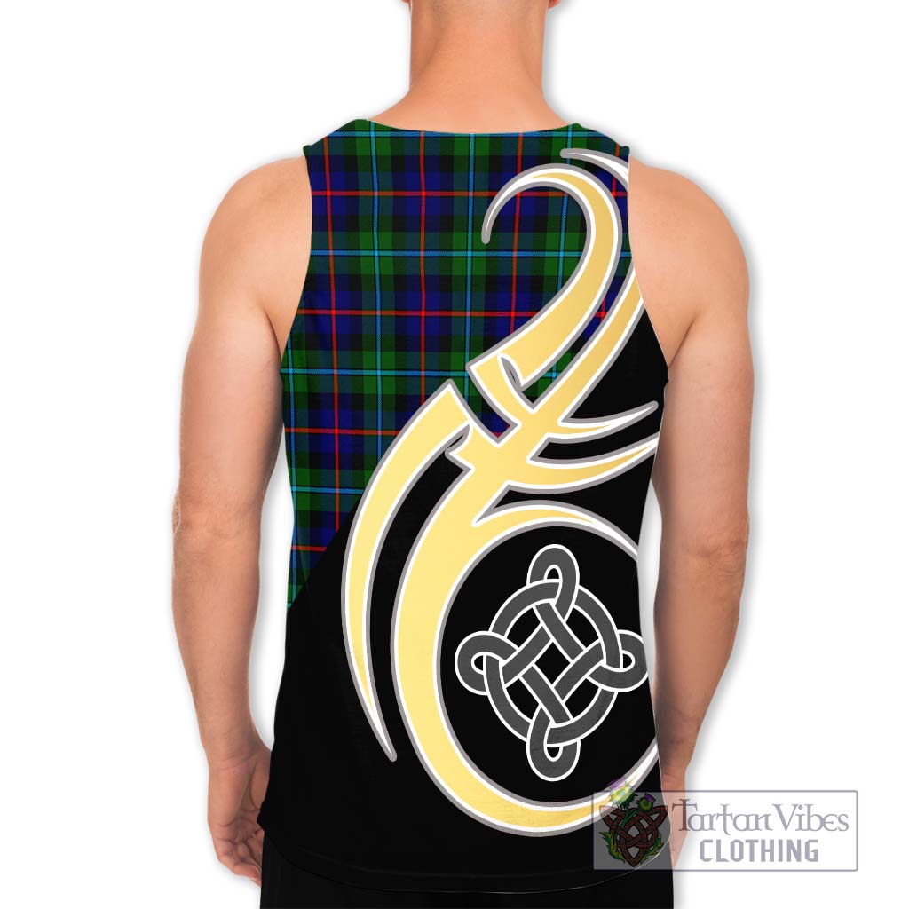 Calder Tartan Men's Tank Top with Family Crest and Celtic Symbol Style - Tartan Vibes Clothing