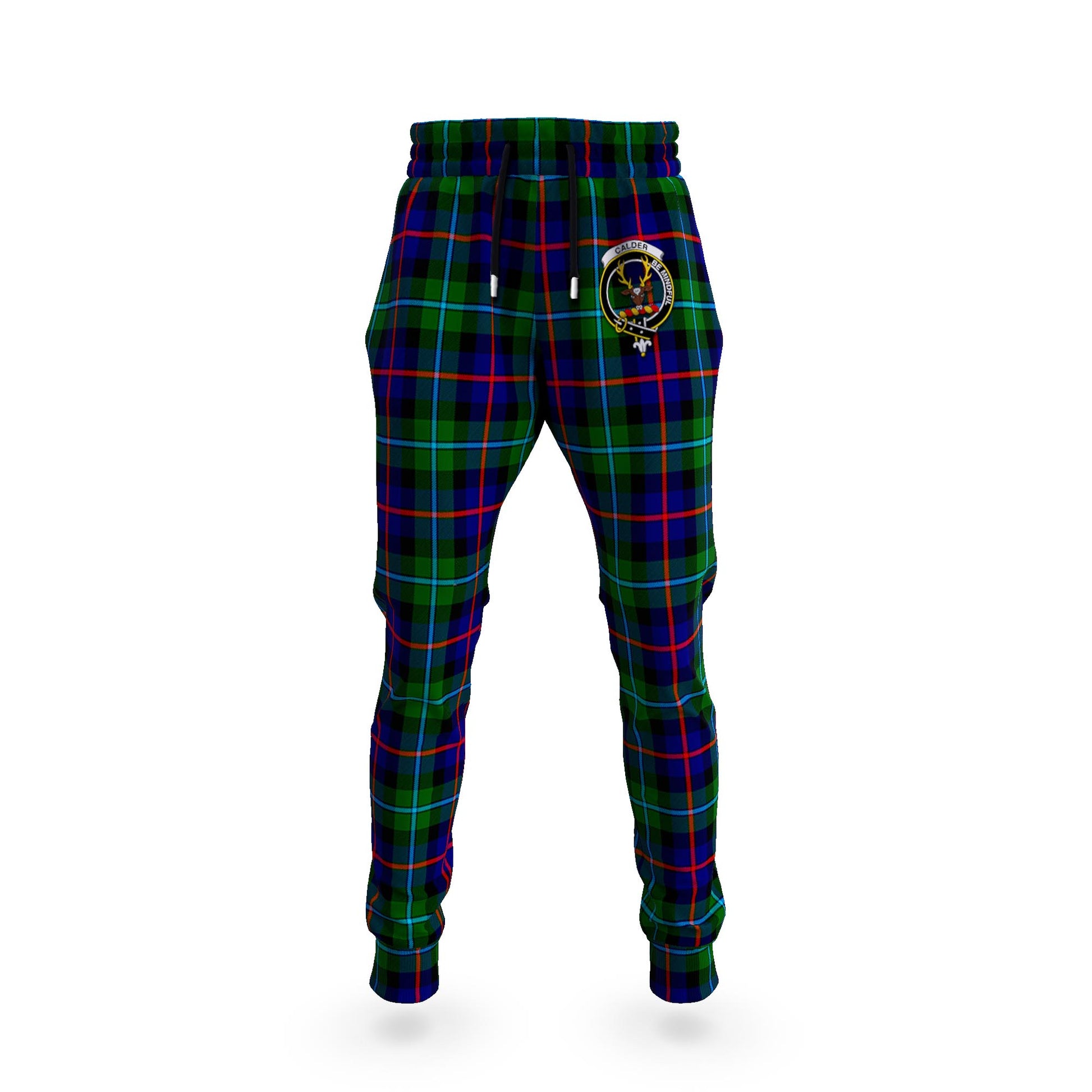 Calder Tartan Joggers Pants with Family Crest 5XL - Tartan Vibes Clothing