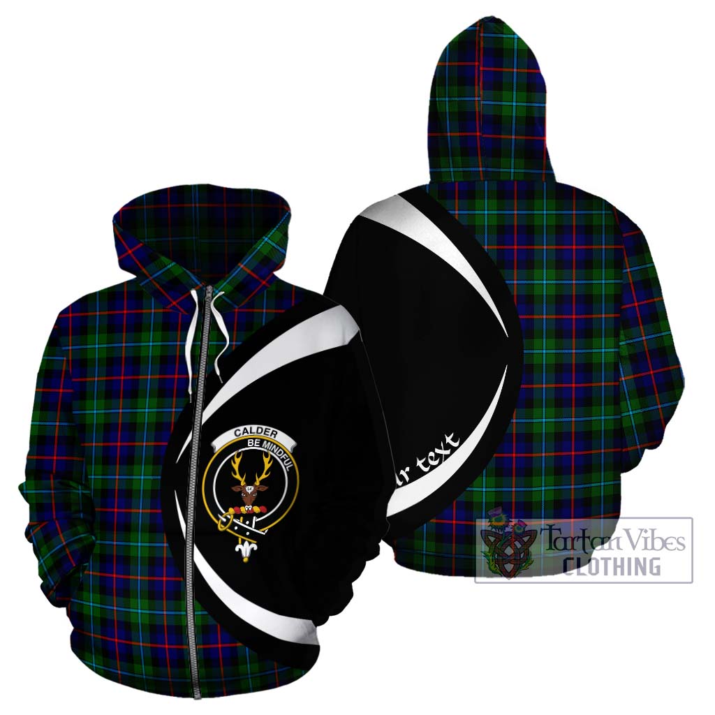 Tartan Vibes Clothing Calder Modern Tartan Hoodie with Family Crest Circle Style