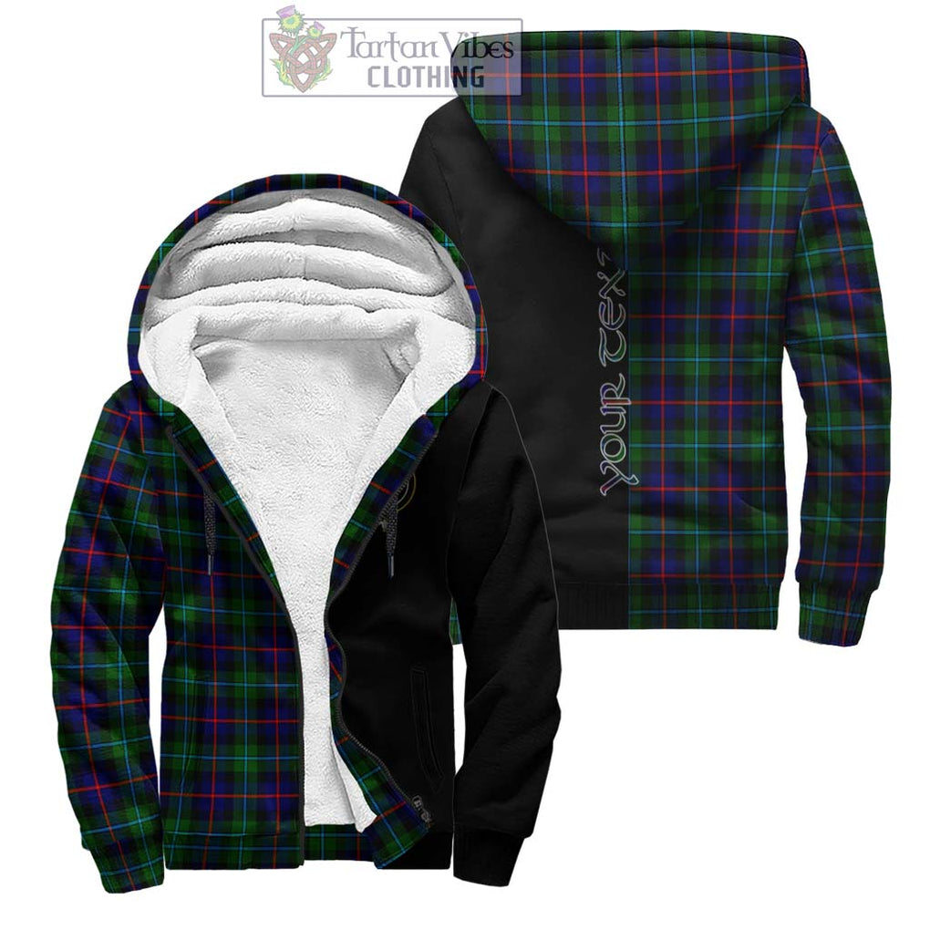 Calder Tartan Sherpa Hoodie with Family Crest and Half Of Me Style Unisex - Tartanvibesclothing Shop