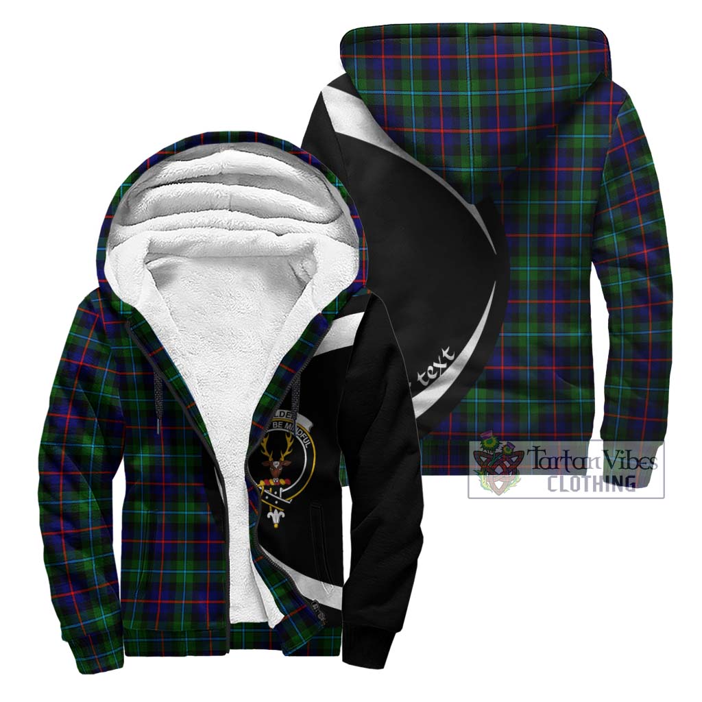 Calder Tartan Sherpa Hoodie with Family Crest Circle Style Unisex - Tartan Vibes Clothing