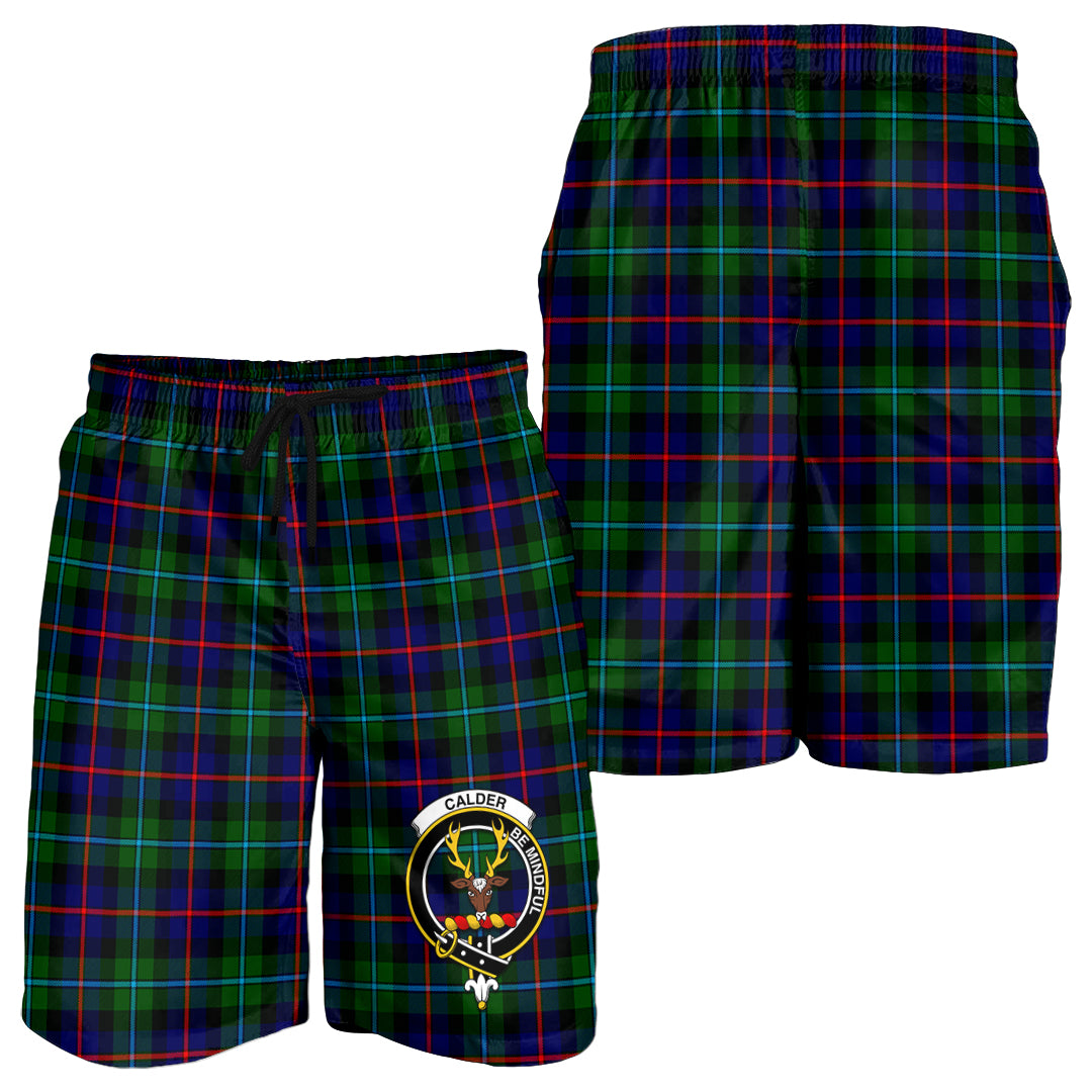 Calder Tartan Mens Shorts with Family Crest - Tartan Vibes Clothing