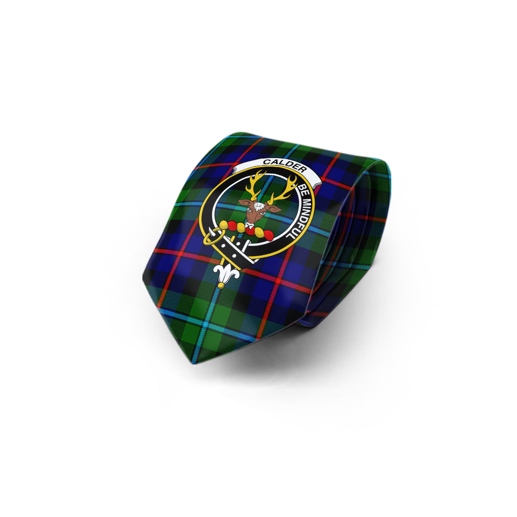 Calder Tartan Classic Necktie with Family Crest - Tartan Vibes Clothing