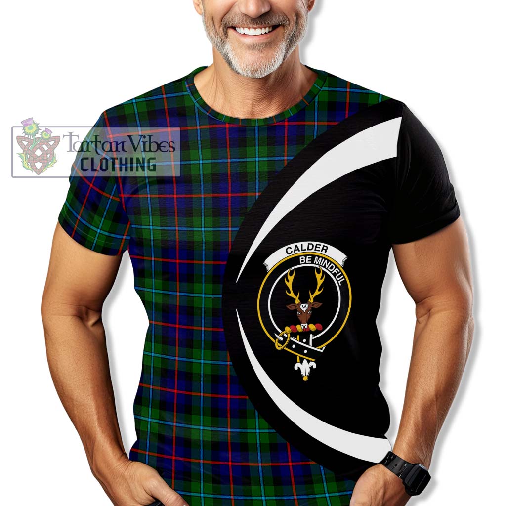 Tartan Vibes Clothing Calder Modern Tartan T-Shirt with Family Crest Circle Style