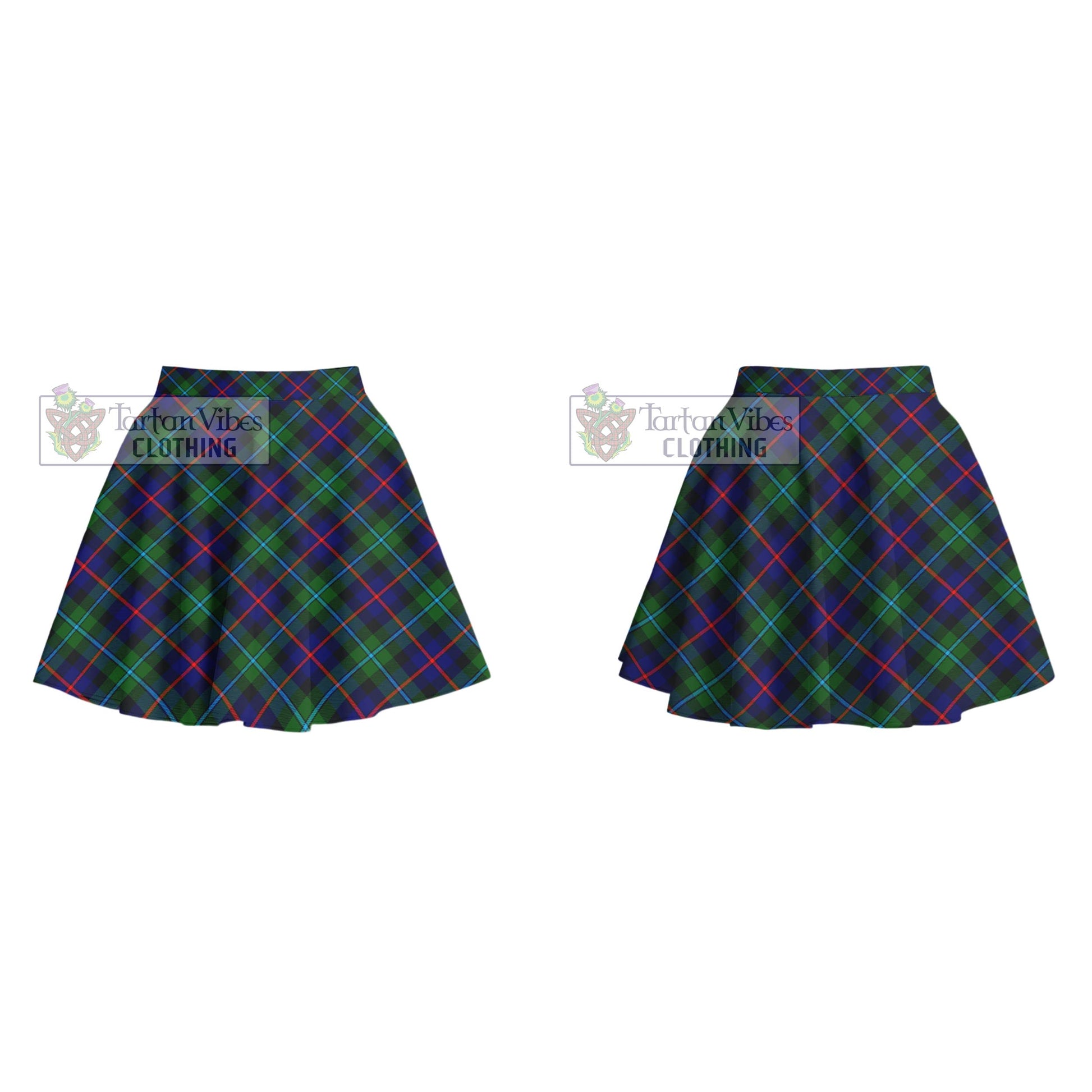 Tartan Vibes Clothing Calder Modern Tartan Women's Plated Mini Skirt