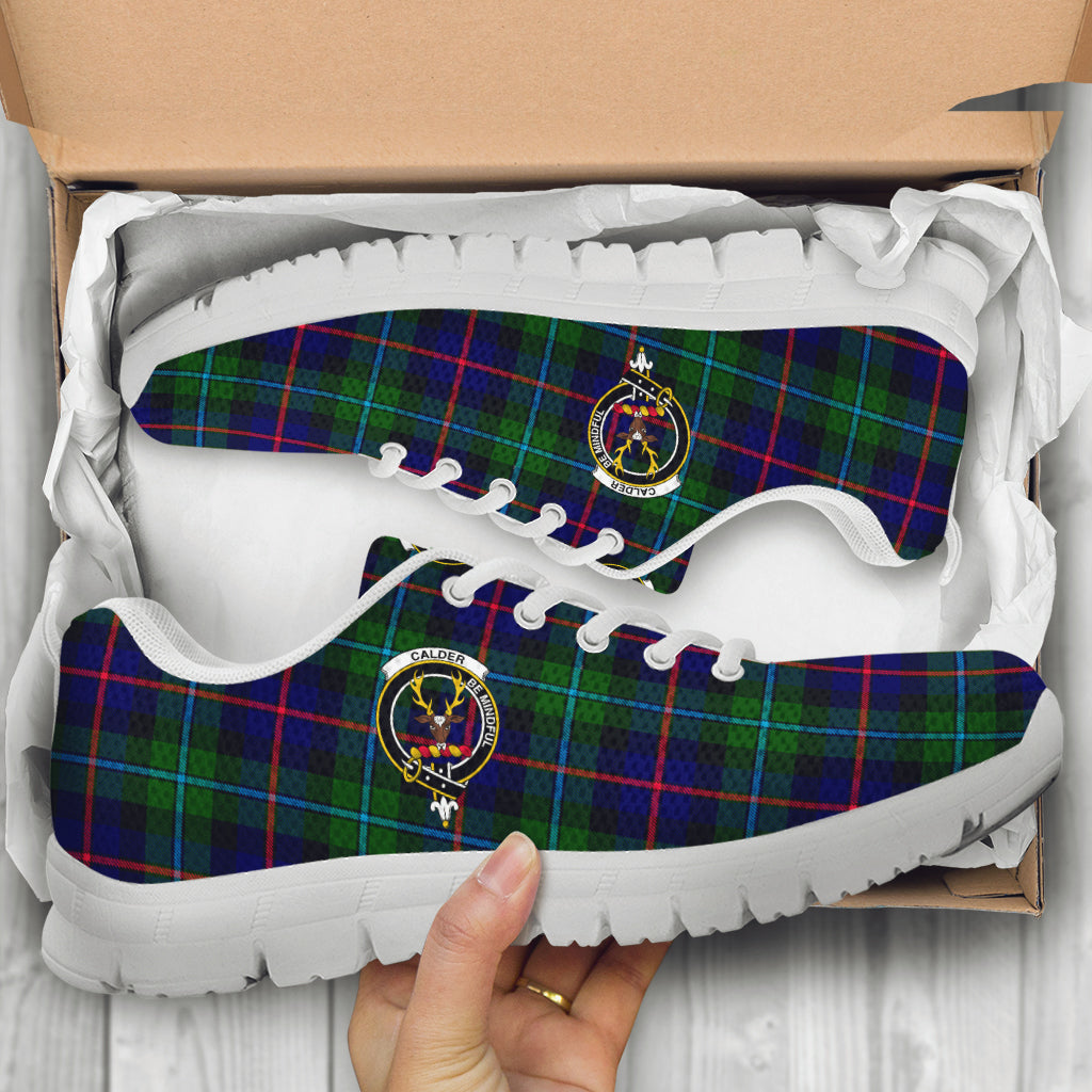 Calder Tartan Sneakers with Family Crest - Tartan Vibes Clothing