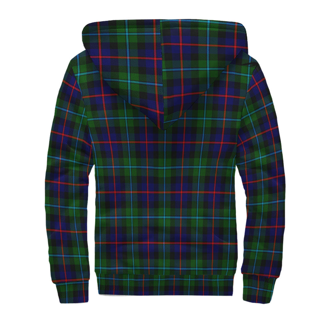 Calder Modern Tartan Sherpa Hoodie with Family Crest