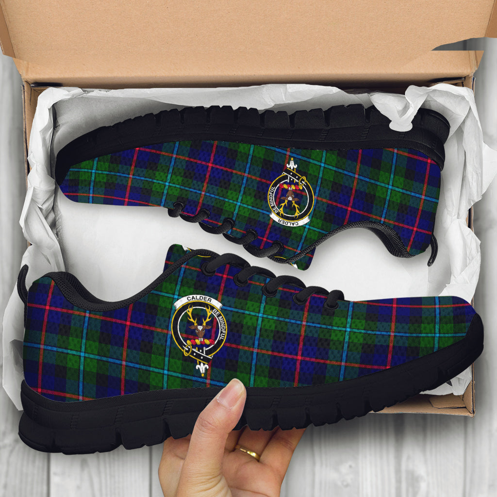 Calder Tartan Sneakers with Family Crest - Tartan Vibes Clothing