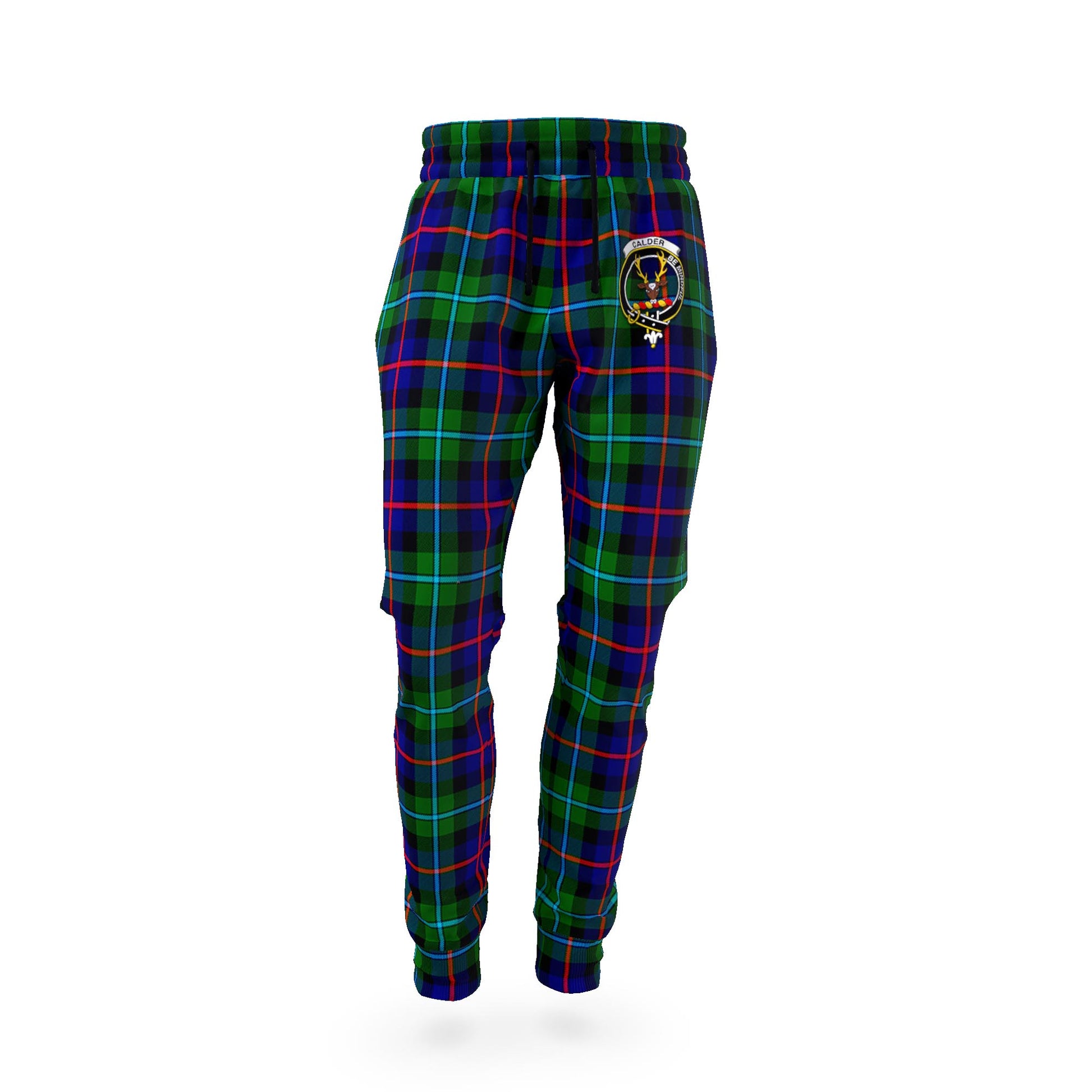 Calder Tartan Joggers Pants with Family Crest - Tartan Vibes Clothing