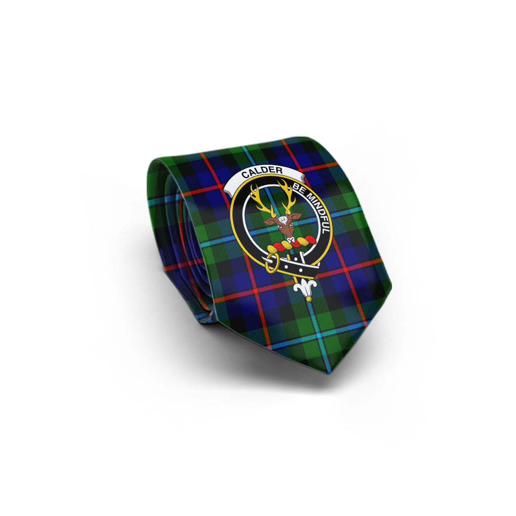 Calder Tartan Classic Necktie with Family Crest - Tartan Vibes Clothing