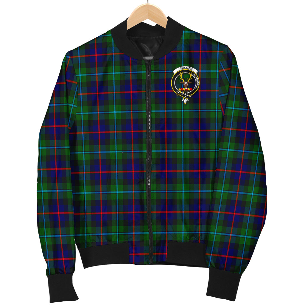 Calder Modern Tartan Bomber Jacket with Family Crest