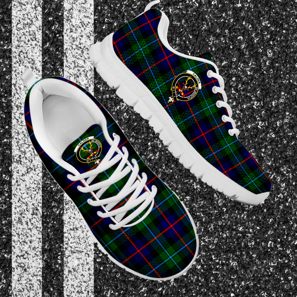 Calder Tartan Sneakers with Family Crest - Tartan Vibes Clothing