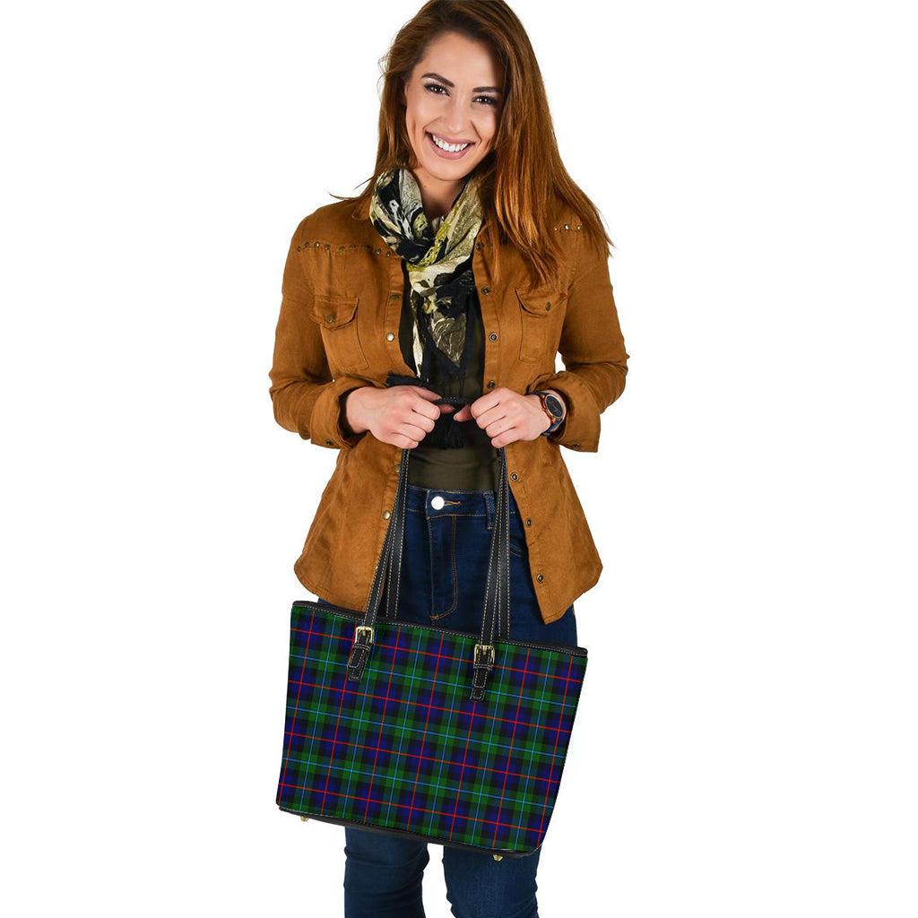 Calder Modern Tartan Leather Tote Bag