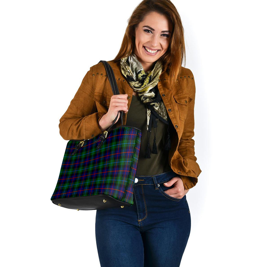 Calder Modern Tartan Leather Tote Bag