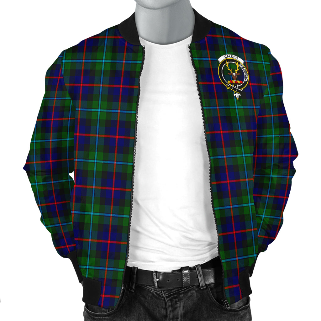 Calder Modern Tartan Bomber Jacket with Family Crest