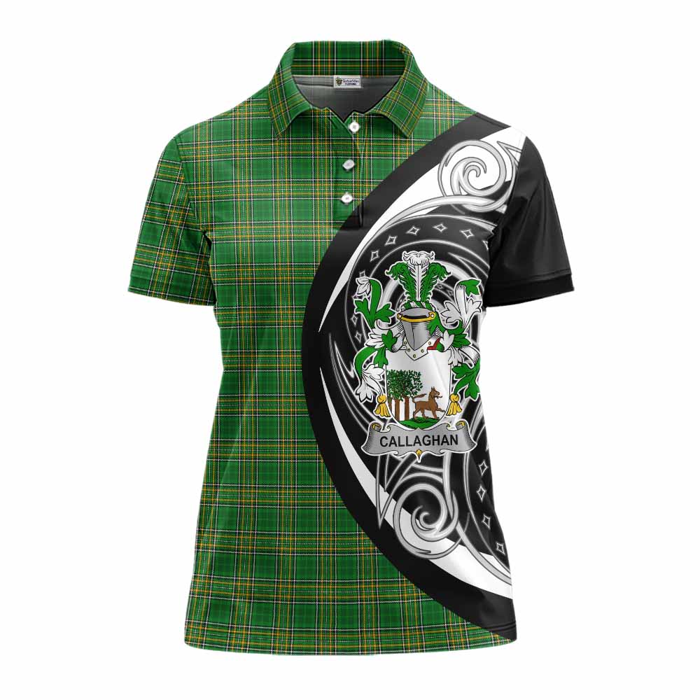 Callaghan Irish Clan Women's Polo Shirt Celtic Circle Style Women - Tartan Vibes Clothing